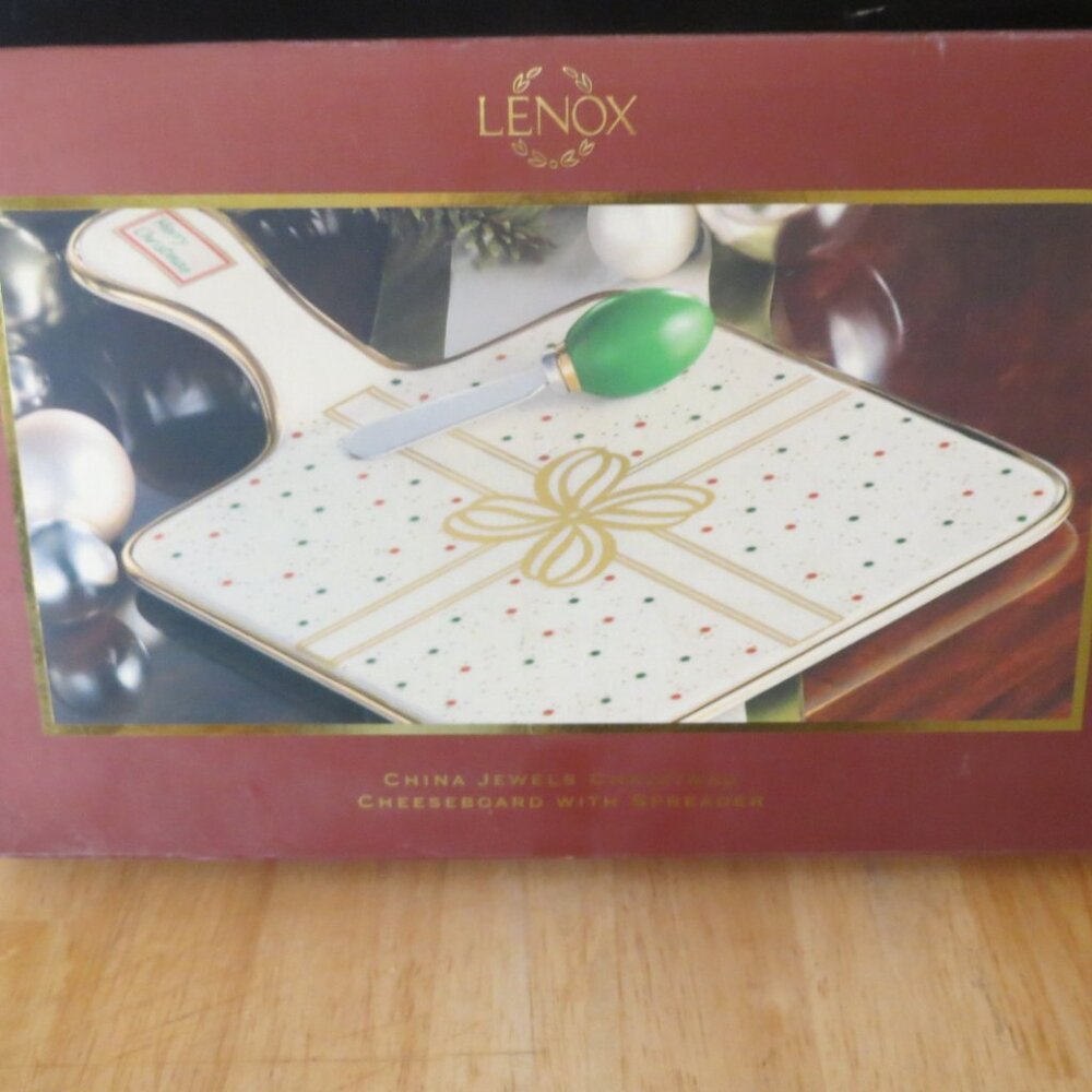 Lenox China Jewels Holiday Cheese Board With Spreader, Boxed Set Never Used